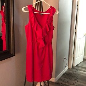 Red dress with ruffle neckline from forever 21